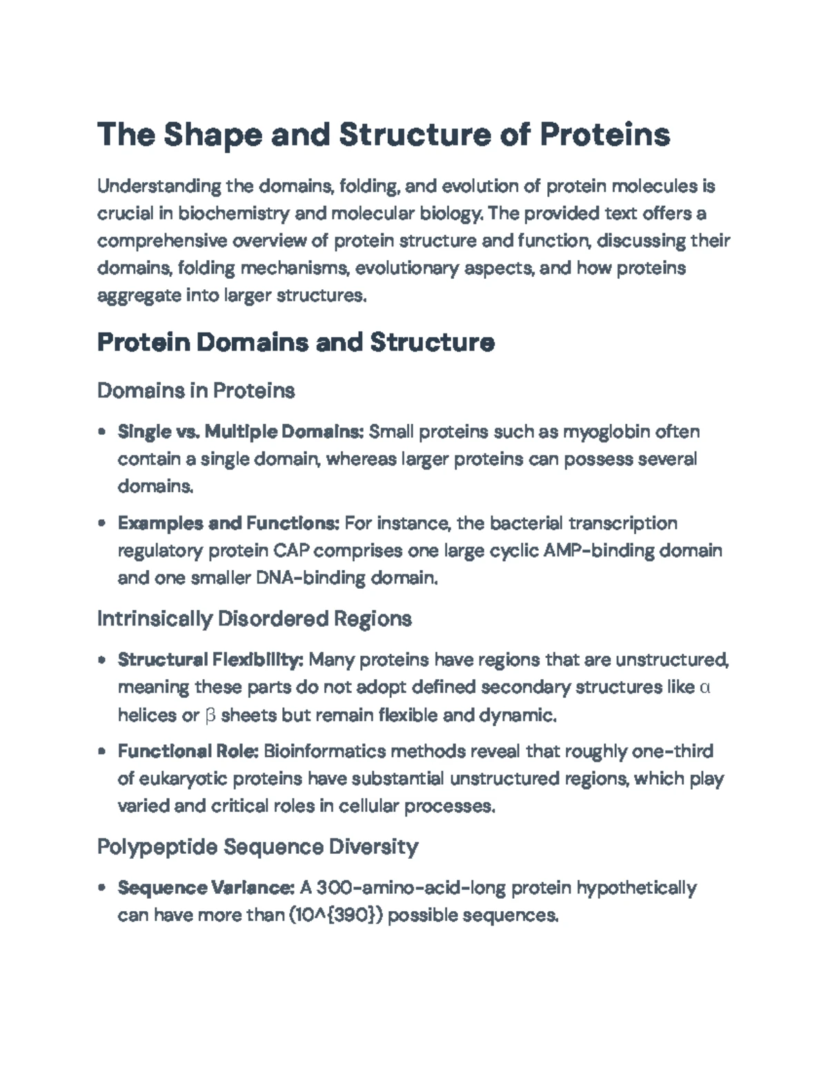 Protein Structure and Function: Key Insights on Folding and Stability ...