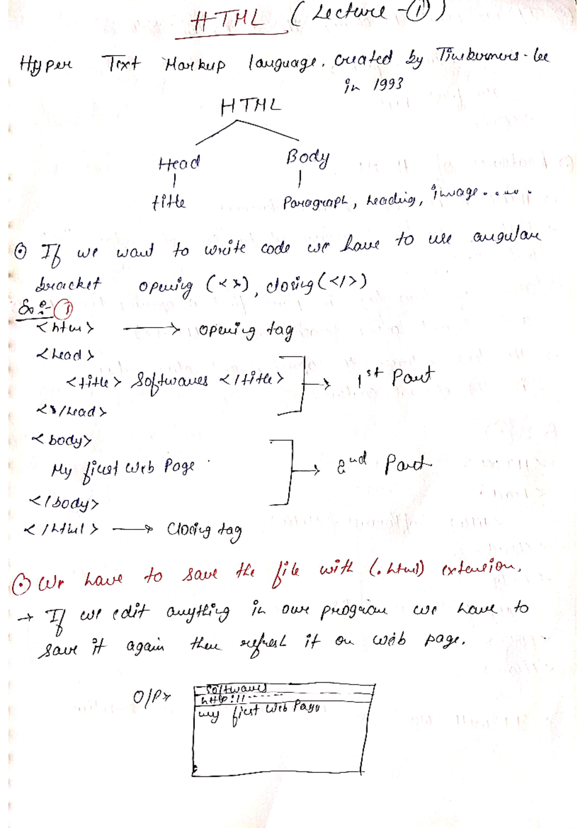 HTML Lecture Notes - Basics, Tags, and Formatting Techniques - Studocu