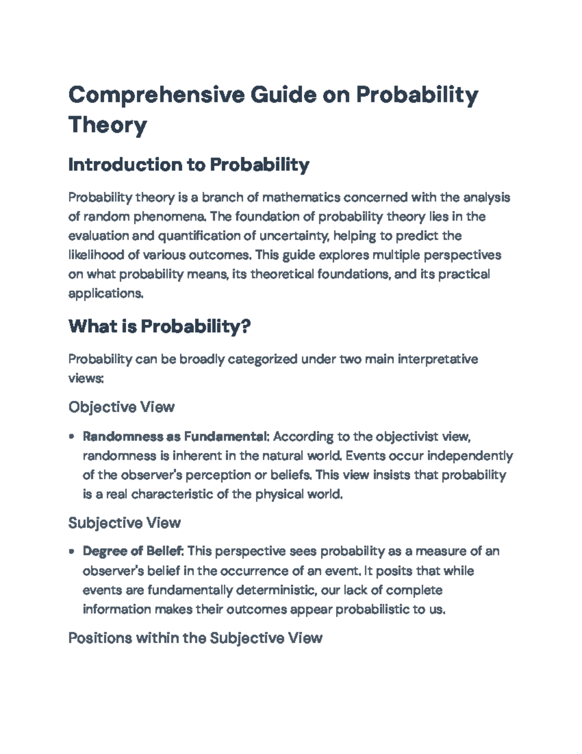 Comprehensive Guide on Probability Theory and Applications ...