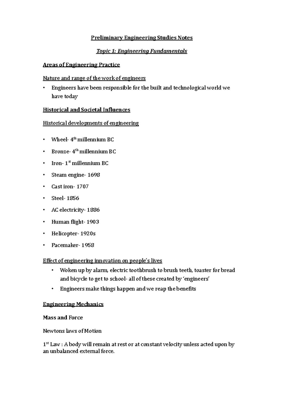 Prelim Engineering Preliminary Course - Preliminary Engineering Studies ...