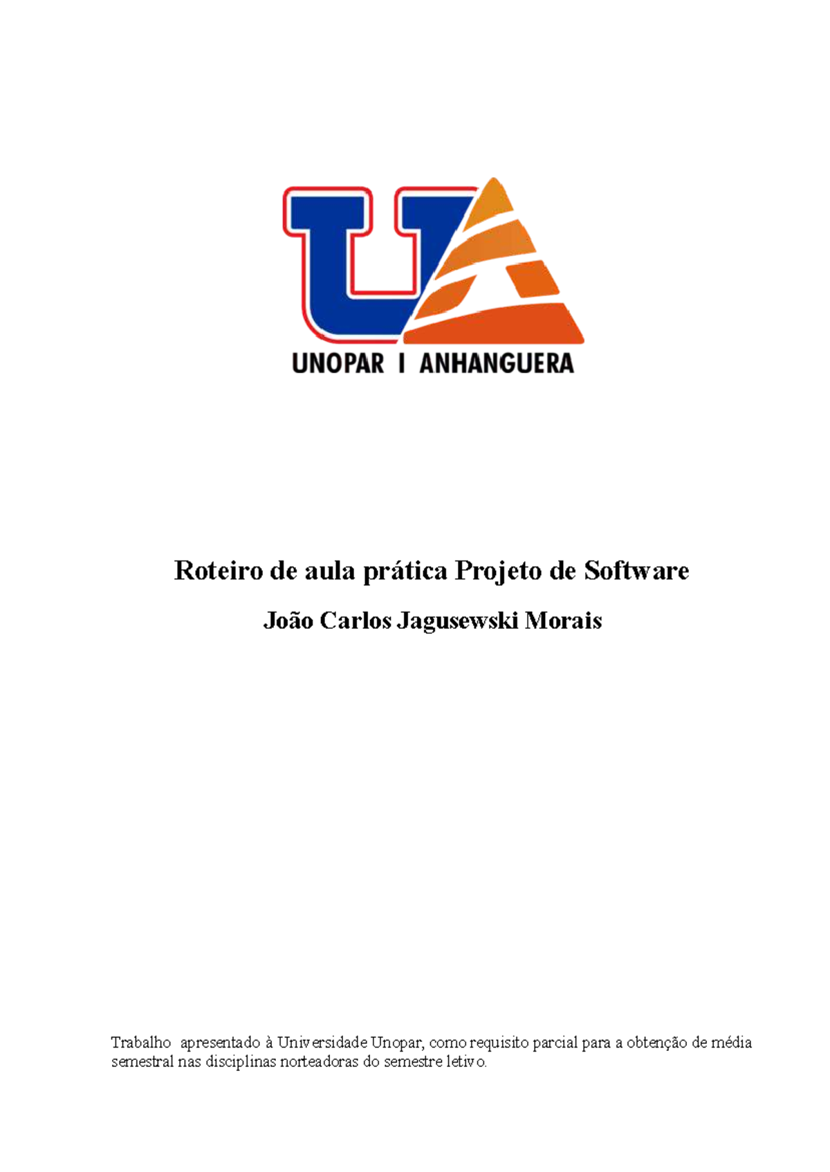 Portfólio de Projeto de Software - Prática de Aula Unopar - Studocu