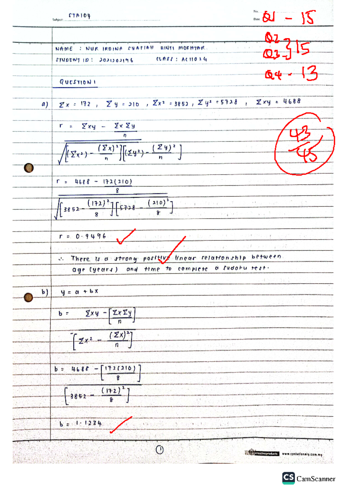 STA104 Test 2 Answers - June 2022 - Studocu