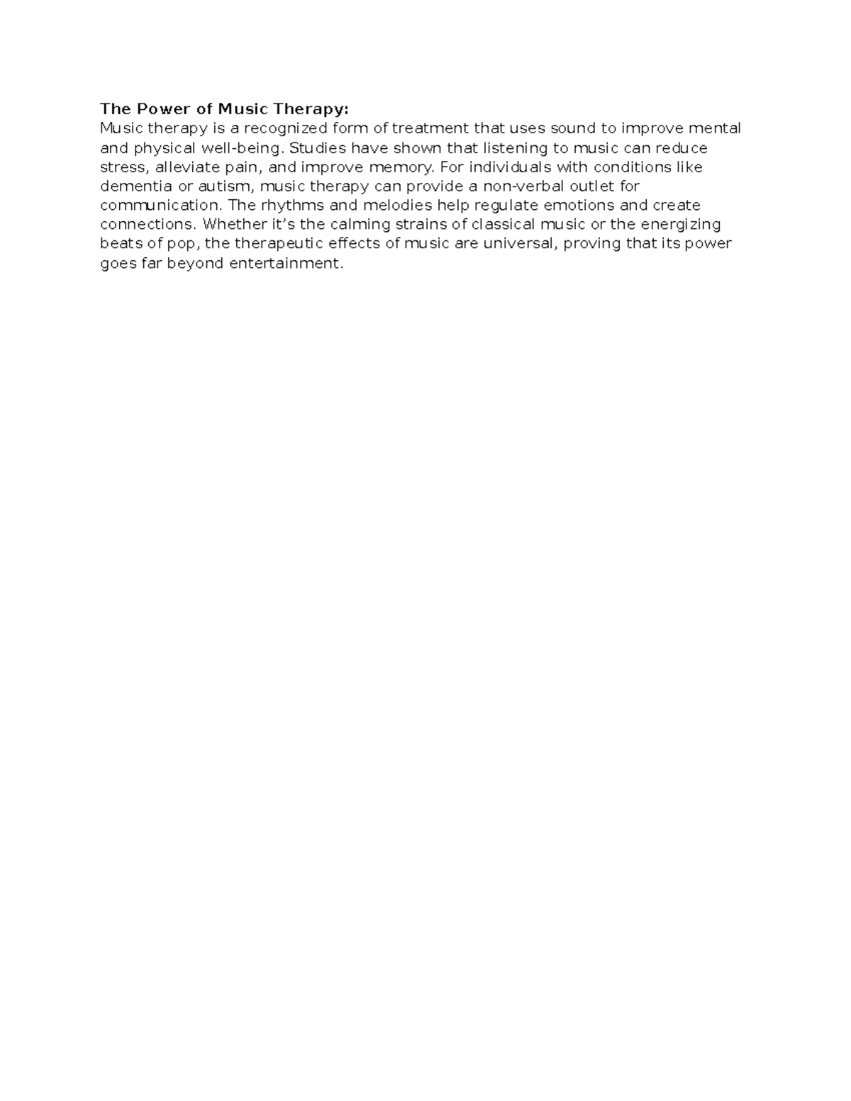 The Power of Music Therapy - The Power of Music Therapy: Music therapy ...