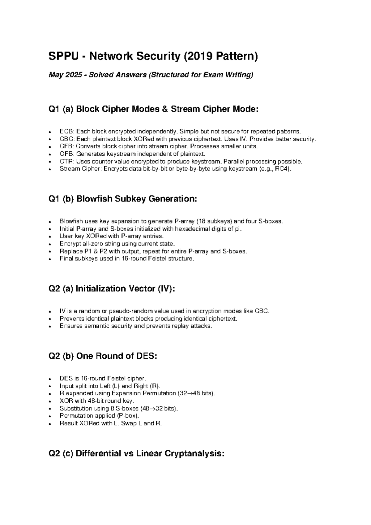SPPU Network Security 2019 Pattern May 2025 Solved Exam Paper - Studocu