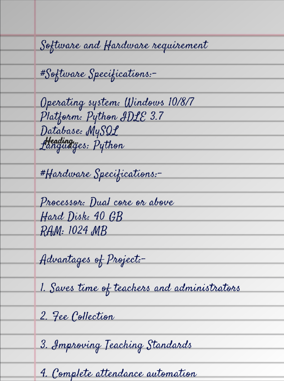 JDLE Project Work: Software & Hardware Requirements Overview - Studocu