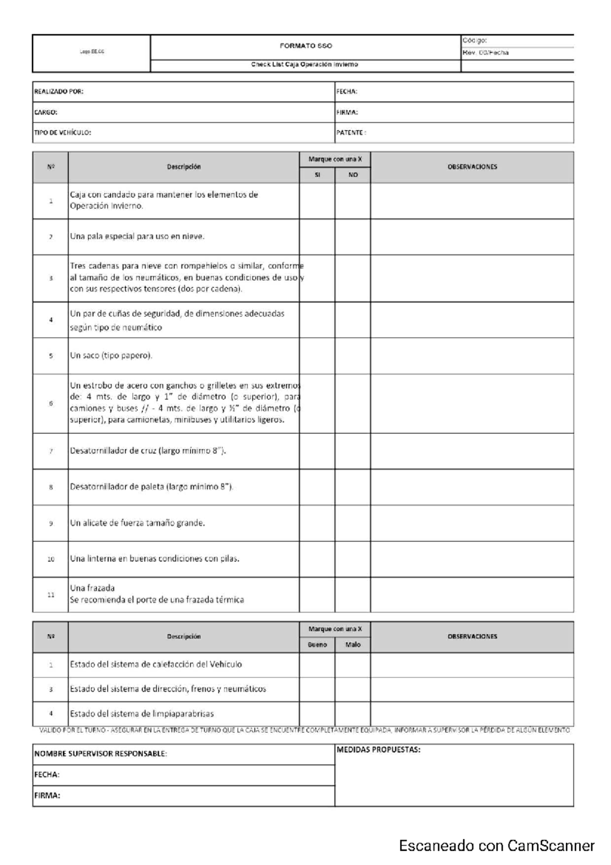 Check List Operación Invierno - Código: FORMATO sso Logo E.CO Rev ...
