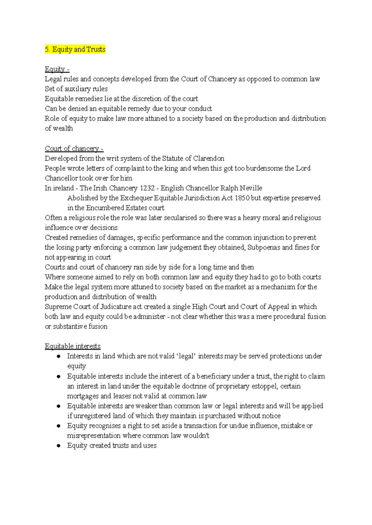 Topic 5: Equity and Trusts - Legal Principles and Remedies Explained ...