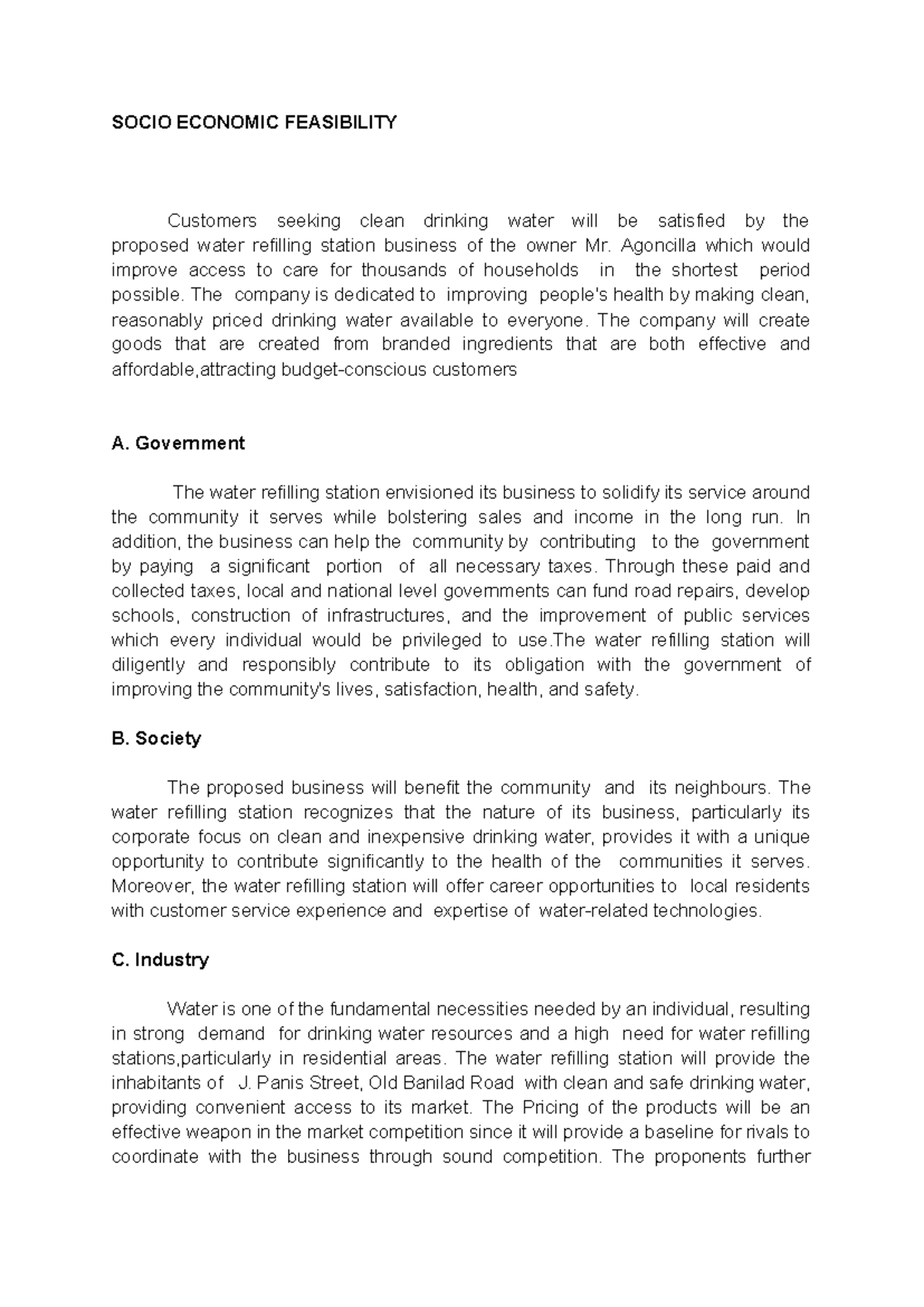 Socio- Economic- Feasibility - SOCIO ECONOMIC FEASIBILITY Customers ...