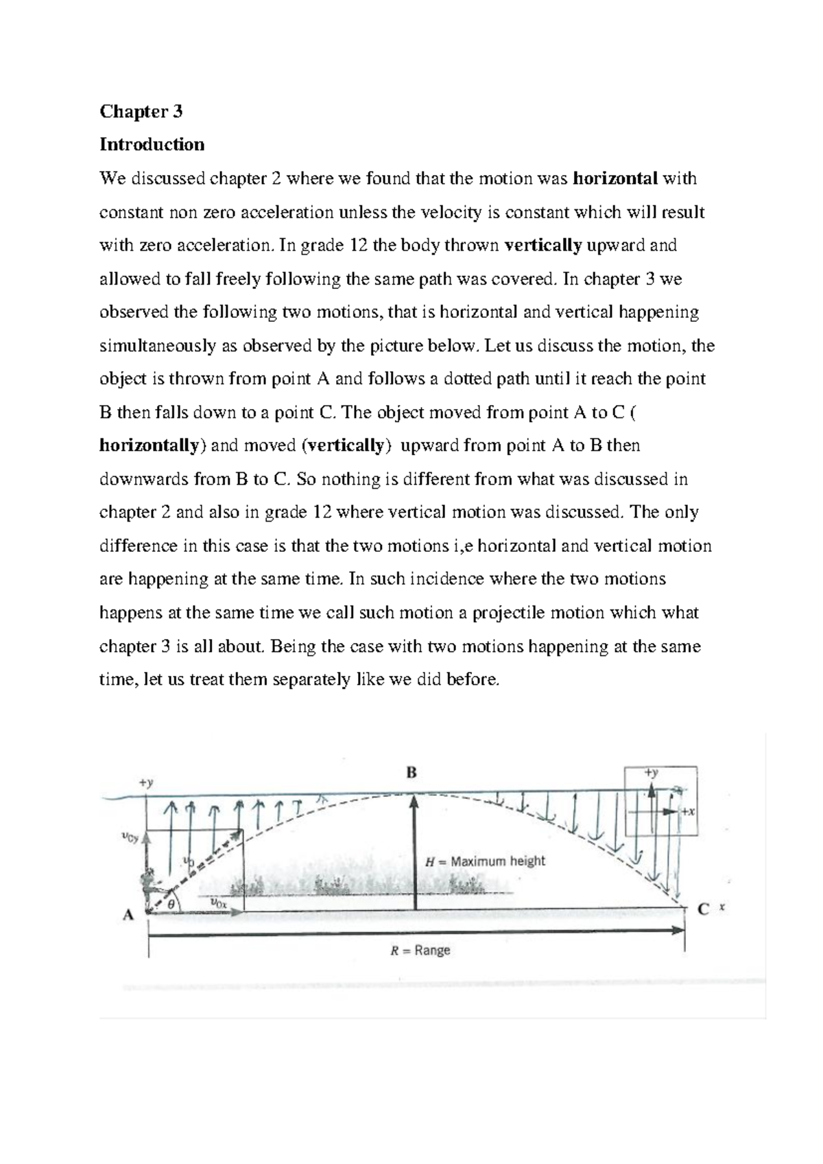 Chapter 3: Projectile Motion - Horizontal and Vertical Dynamics in ...