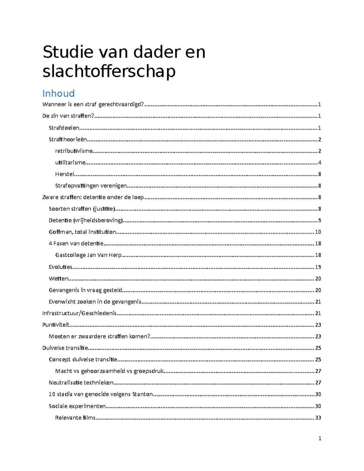 Studie van dader en slachtofferschap alles samen 1 - Studie van dader ...