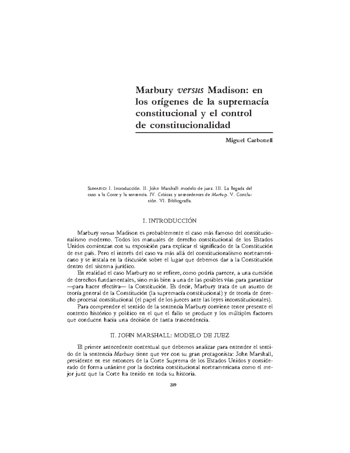 Marbury vs. Madison: Orígenes de la Supremacía Constitucional y Control ...