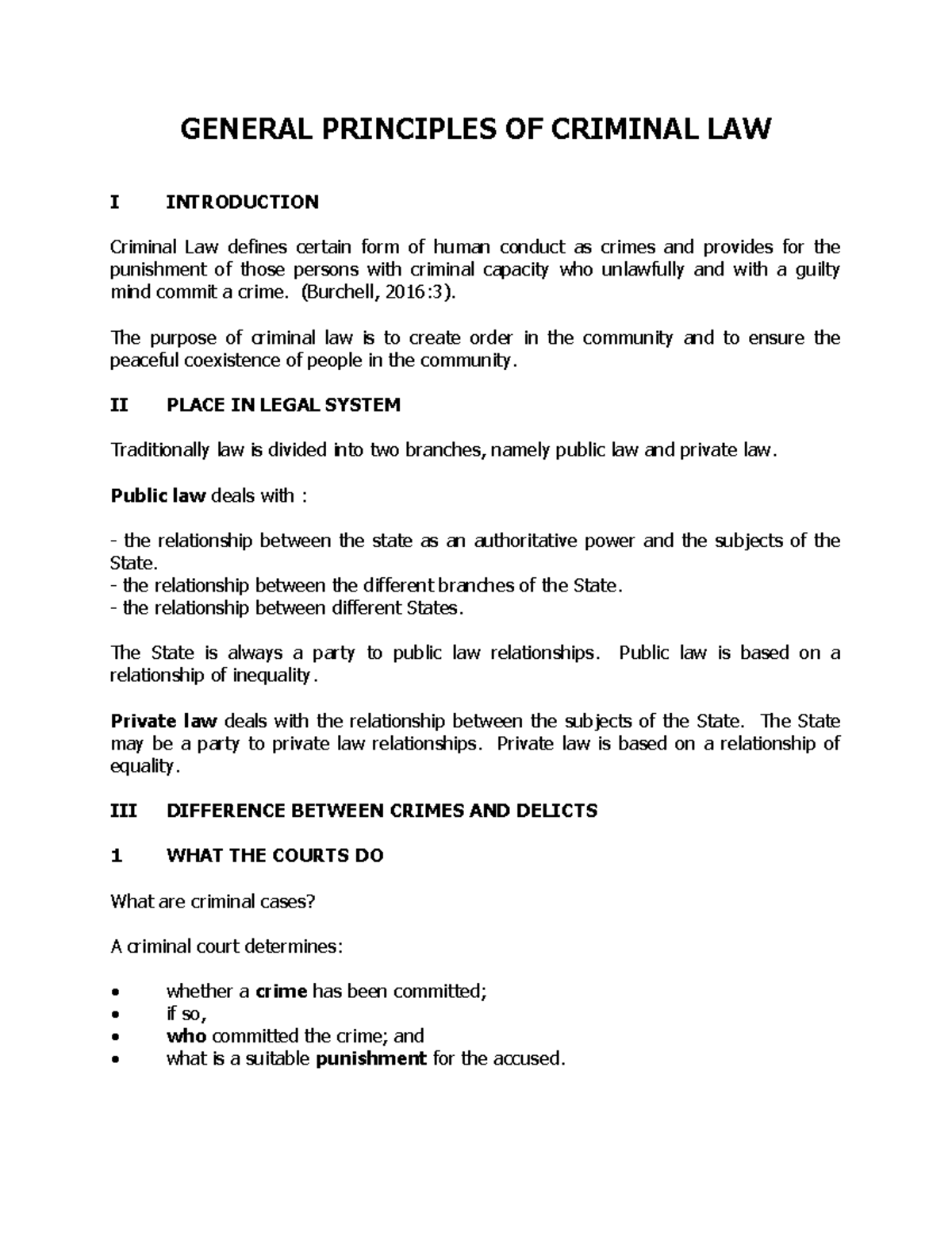 Criminal Law Principles and Elements: An Overview (CIVIL123) - GENERAL ...