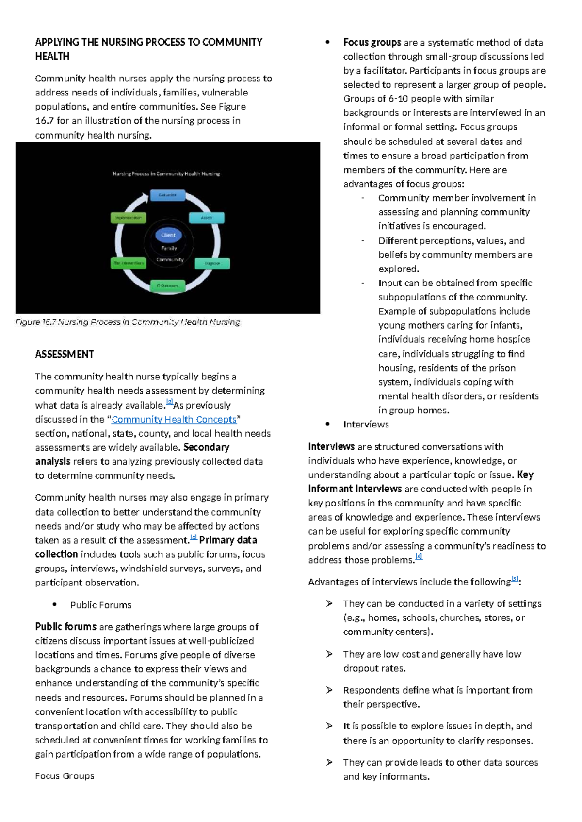 NUR 305: Applying the Nursing Process in Community Health Assessment ...
