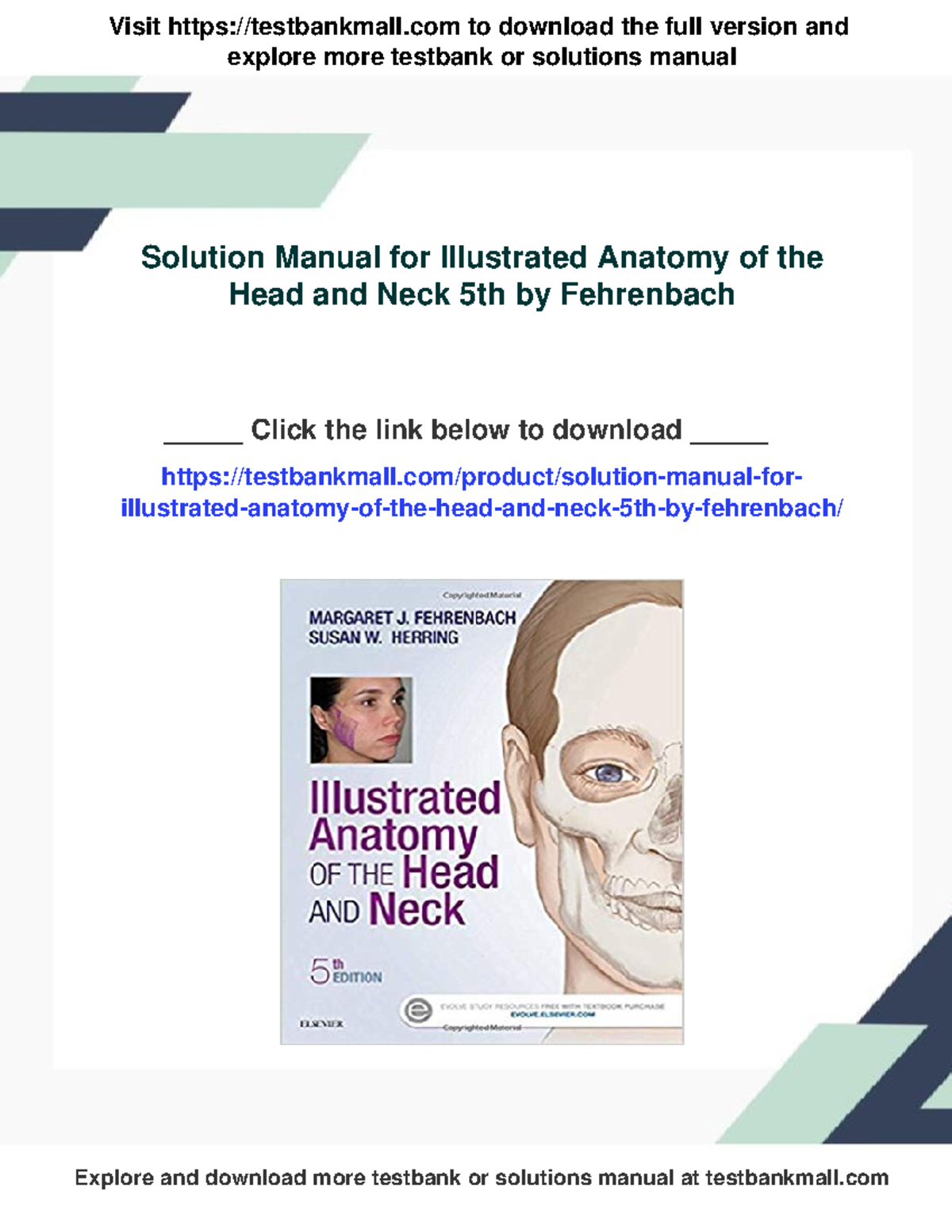Solution Manual for Illustrated Anatomy of the Head and Neck 5th ...