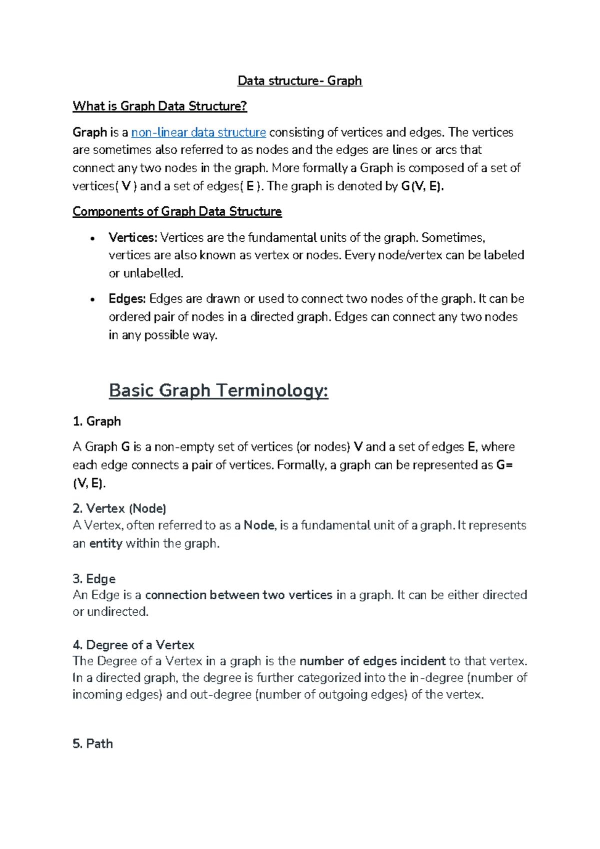 Graph Data Structure Overview: Concepts & Applications - Studocu