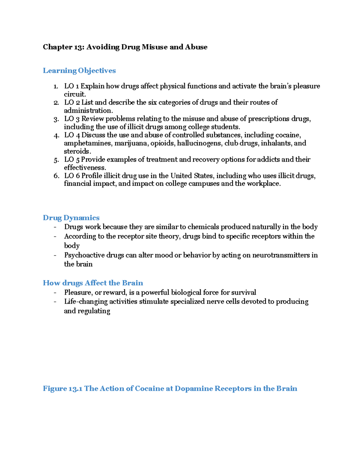 Chapter 13 drug misuse - Lecture notes forPersonal Health and Wellness ...