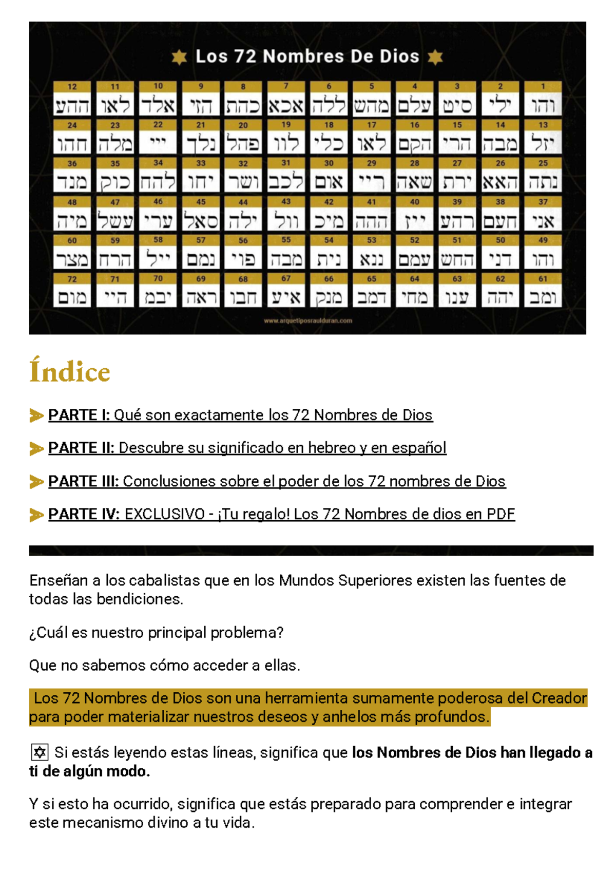 Los 72 Nombres de Dios: Significados y Aplicaciones Prácticas - Studocu, image size:1200x1696