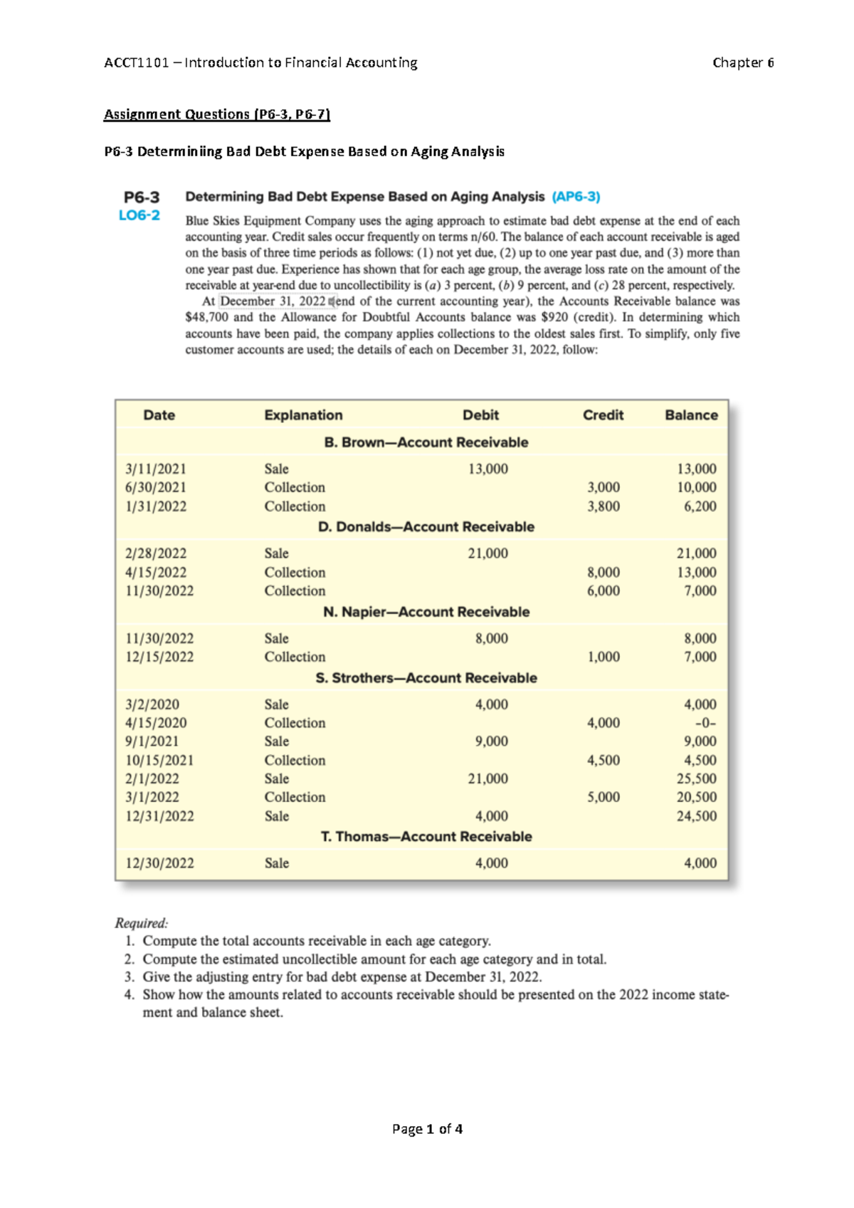 ACCT1101 Chapter 06 Assignment Questions and Discussion Points - Studocu