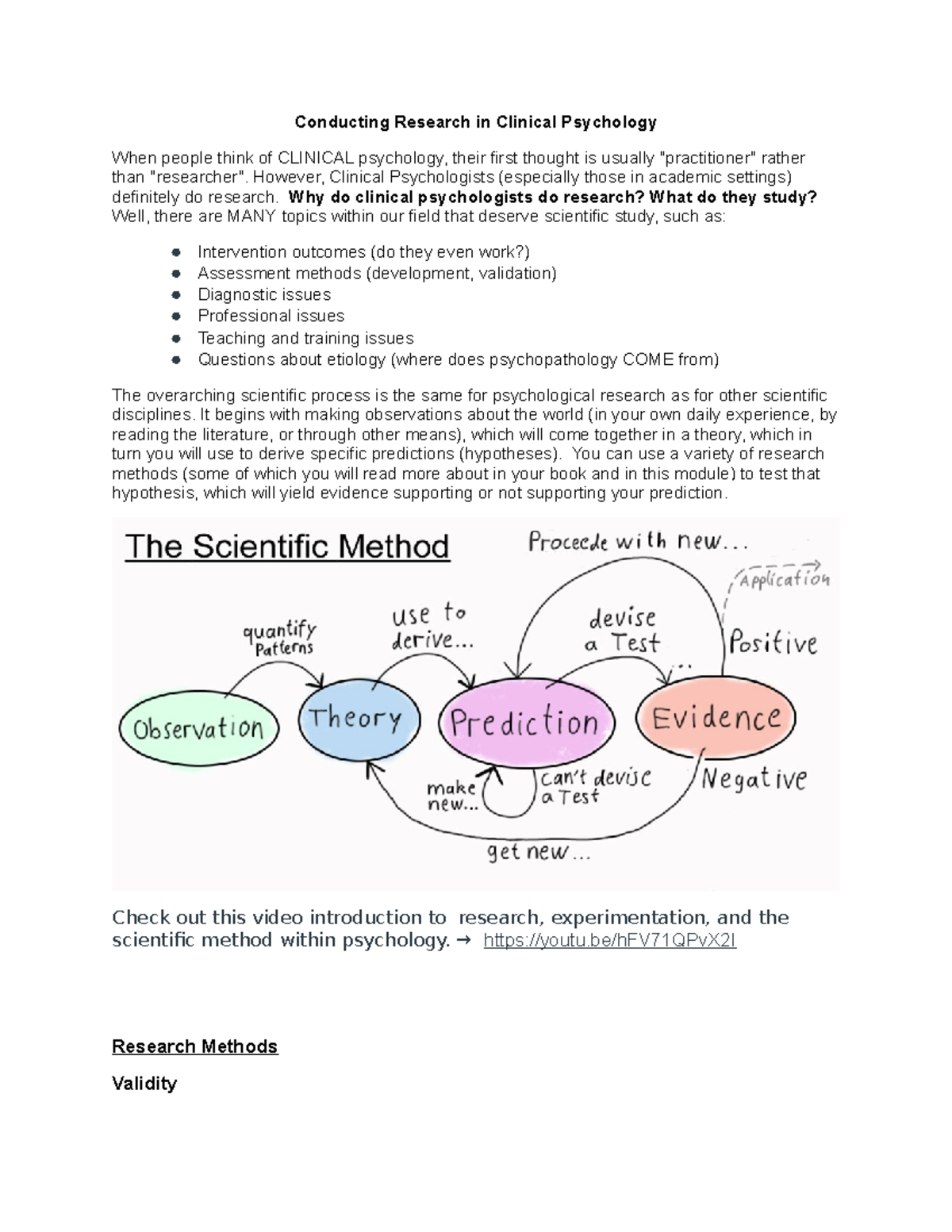 Chapt 6 - Research Methods in Clinical Psychology: Validity & Efficacy ...