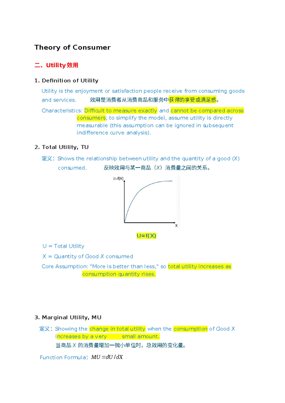 Micro Lecture 4 Notes: Theory of Consumer Utility Analysis - Studocu