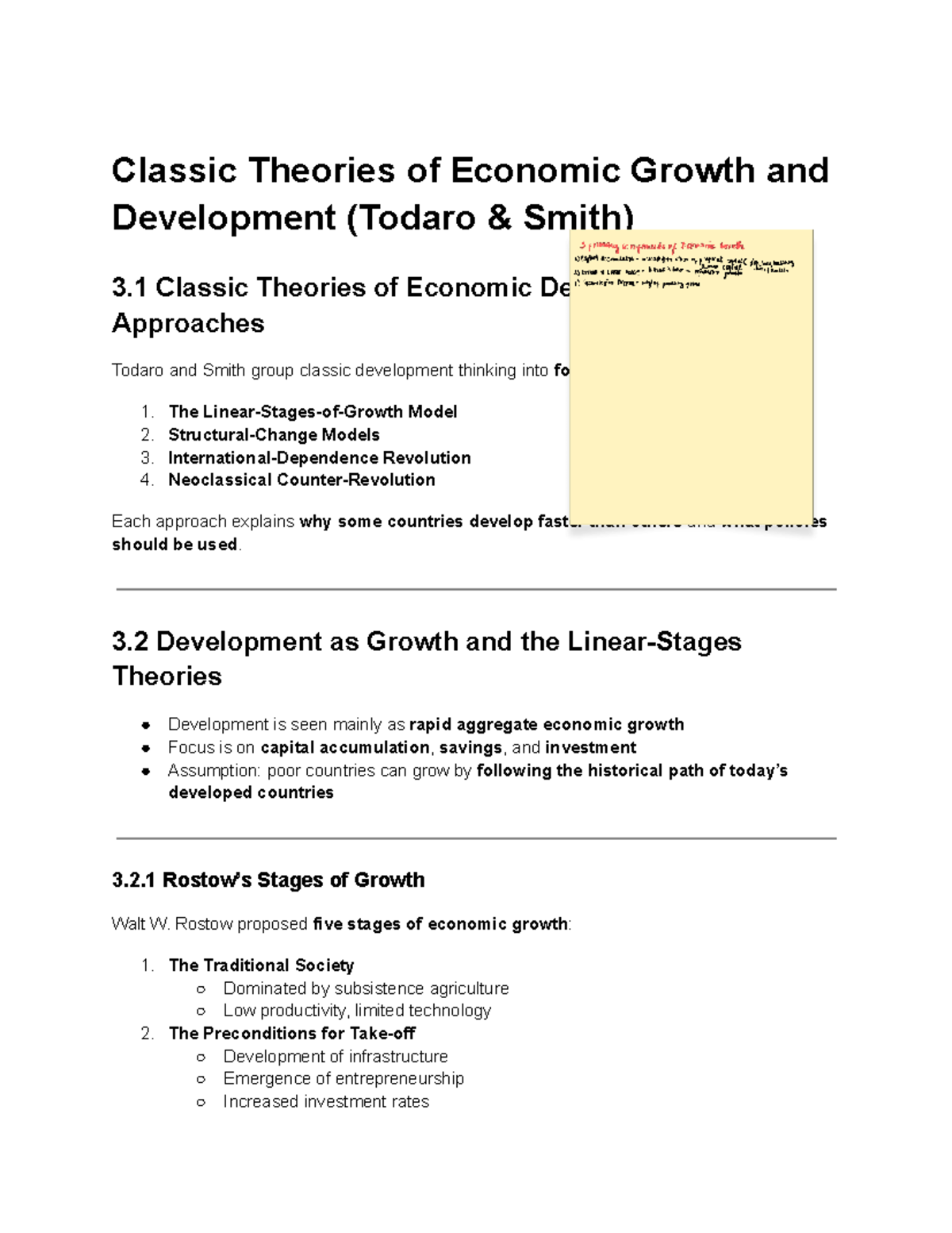 Econdev 1: Classic Theories of Economic Growth and Development - Studocu