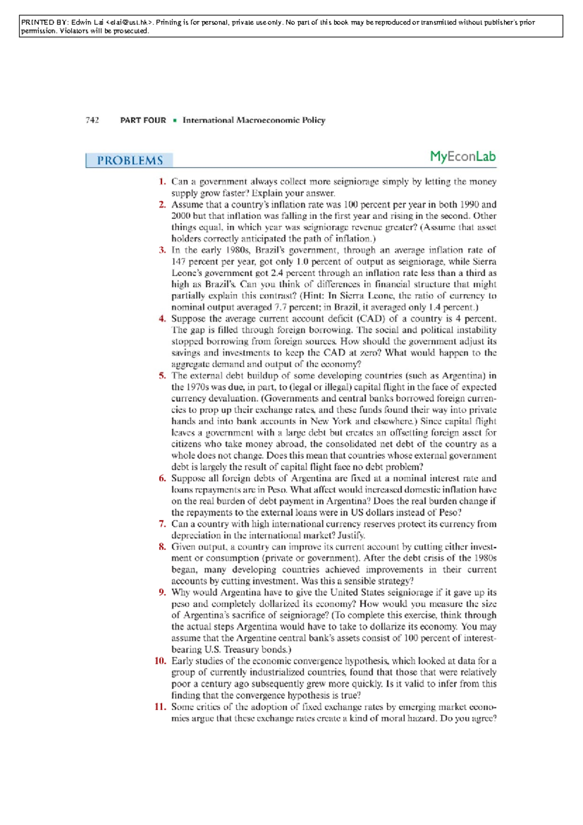 Krugman 10e Ch22 EOC Selected Answers - International Economics - Studocu