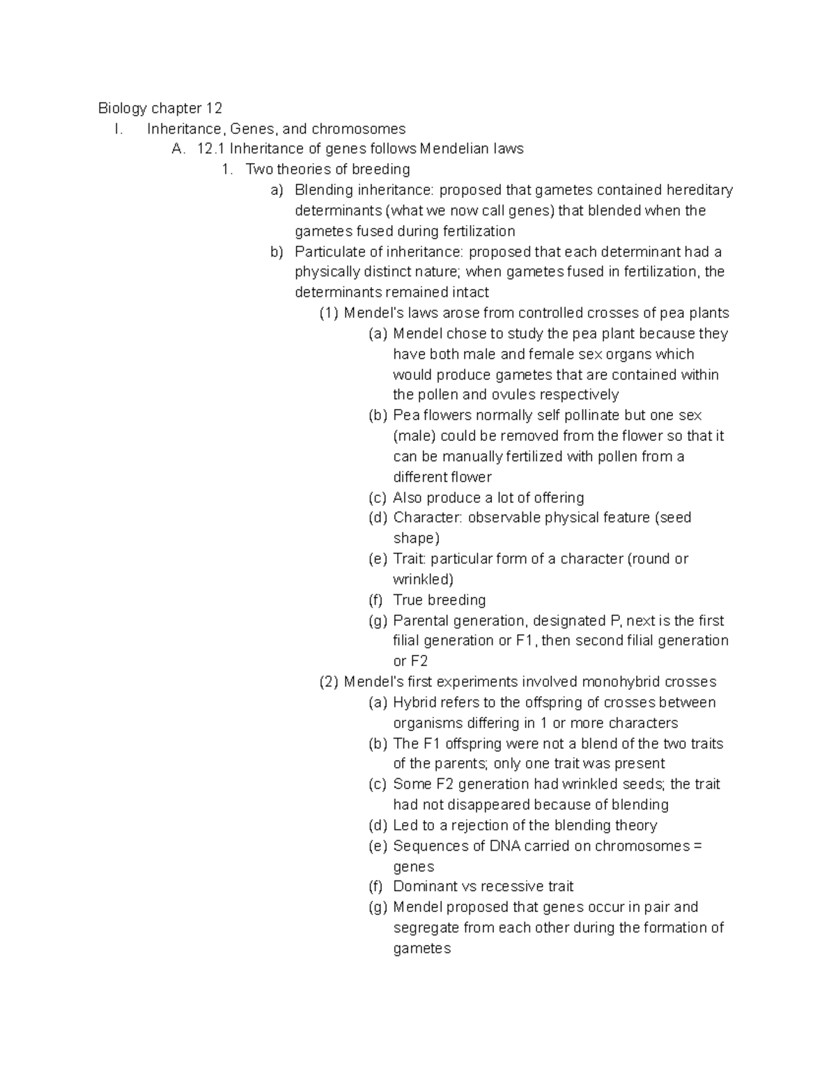 Bio chapter 12 notes - Professor McGreevy - Biology chapter 12 I ...