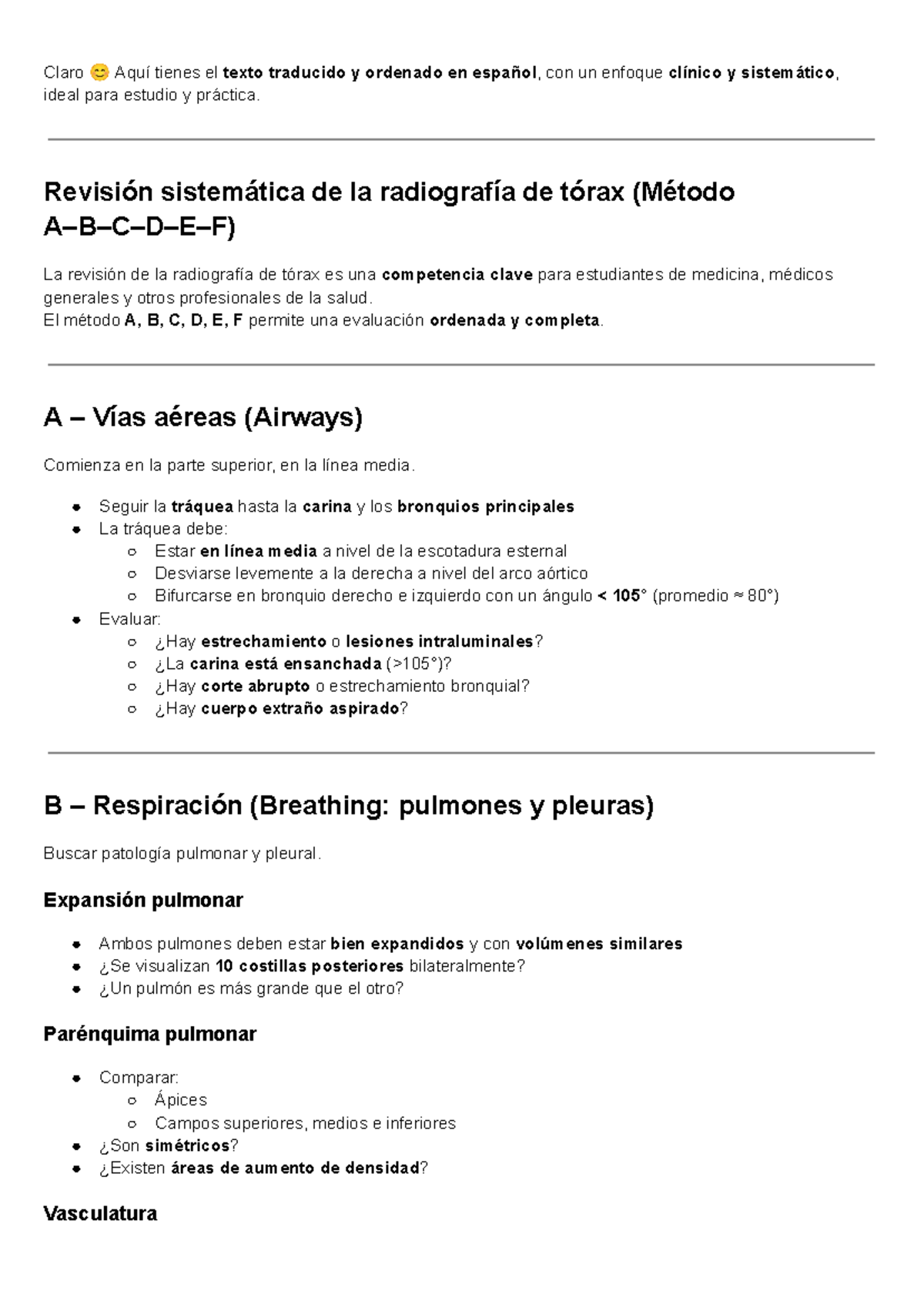 Revisión Clínica de Radiografía de Tórax: Método PA vs AP (RX) - Studocu