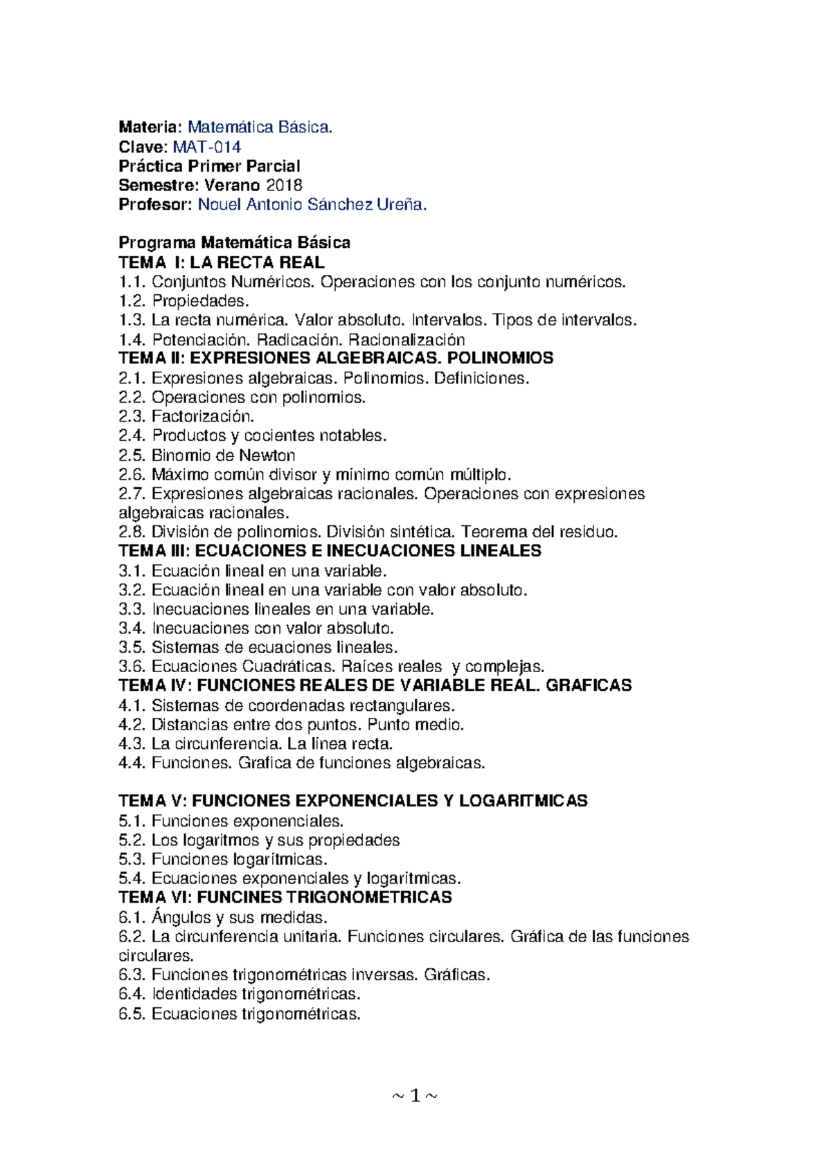 Práctica Primer Parcial Matemática Básica 1P-MAT-014-2019-2 - Studocu
