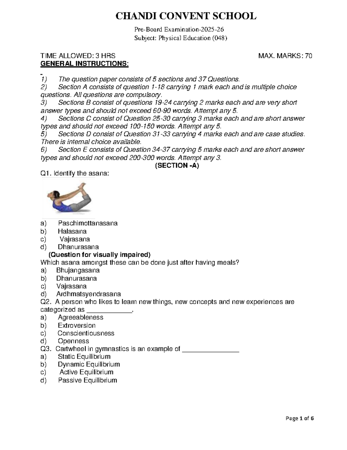 Physical Education (048) Final Exam Practice Questions - Studocu