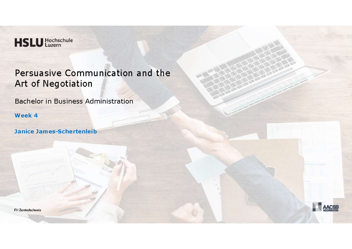 BBA 2025: Week 4 Persuasive Communication & Negotiation Insights - Studocu