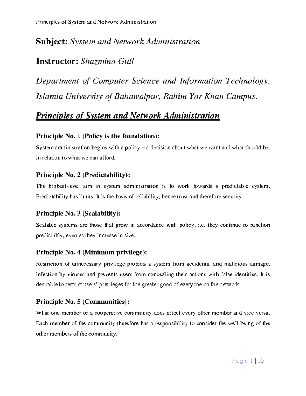 Principles of System and Network Administration (CS 101) Study Guide ...