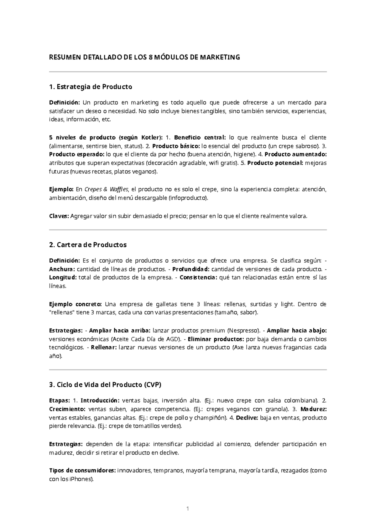 Resumen Detallado de Marketing 1: Módulos y Estrategias (M3, M4) - Studocu