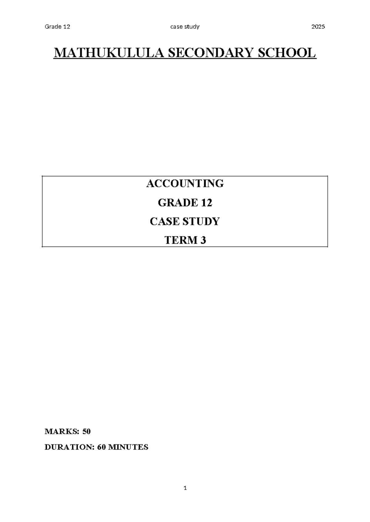 Accounting Grade 12 Term 3 Case Study 2025: Cash Budget & VAT Analysis ...
