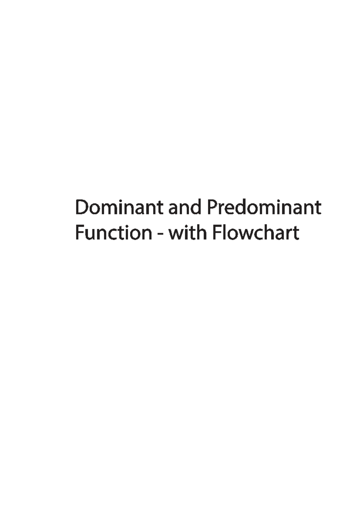 Dominant and Predominant Function in Music with Flowchart - Studocu