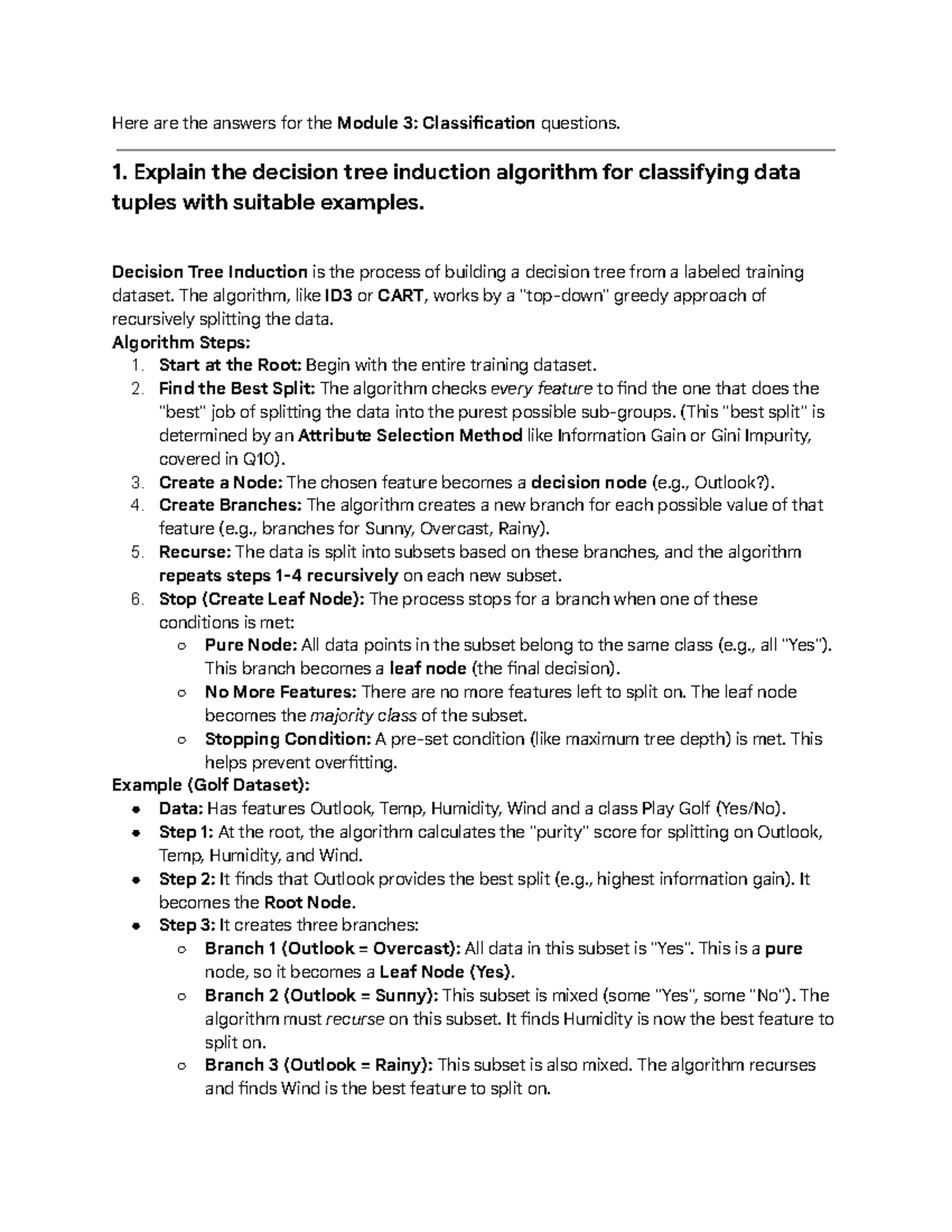 Module 3 - Classification Notes (CS) - Studocu