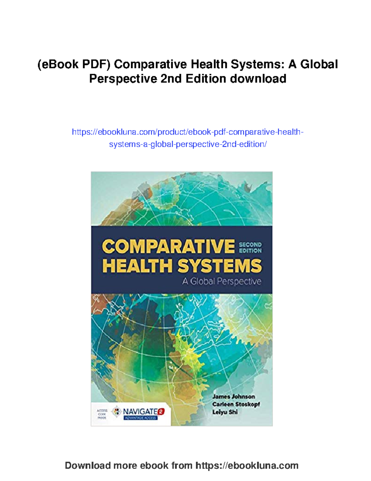 Comparative health systems: A global perspective 2nd edition overview ...