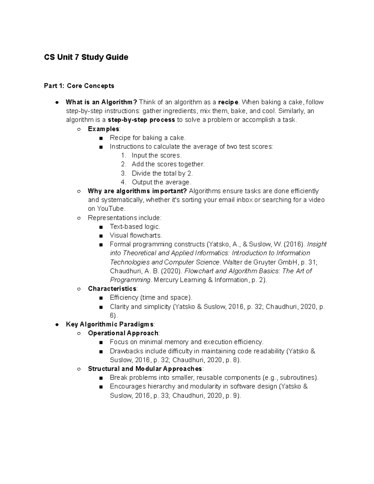 1.Comprehensive Study Guide CS Unit 7 - CS Unit 7 Study Guide Part 1 ...