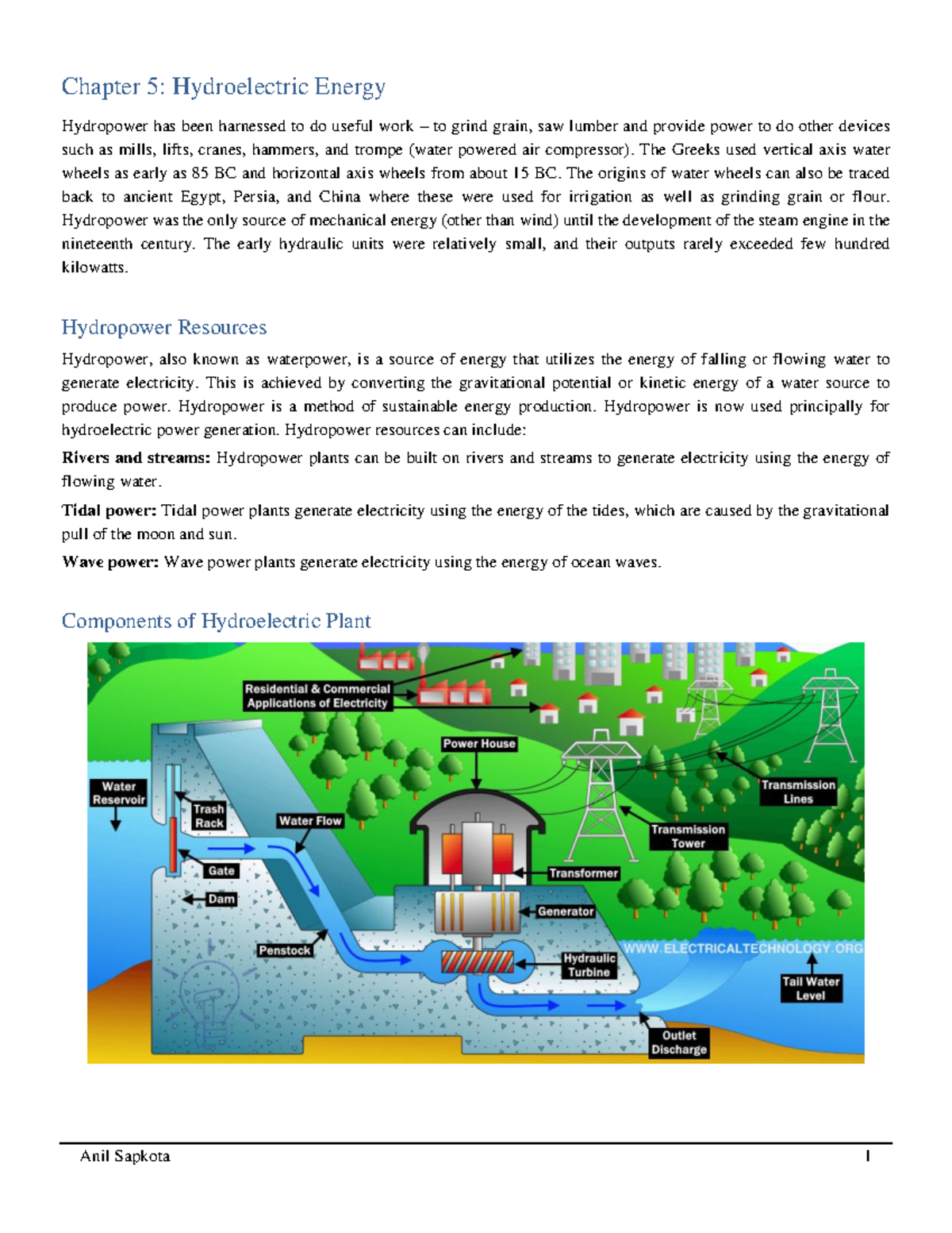 Chapter 5.2: Hydroelectric Energy - Harnessing Water Power - Studocu