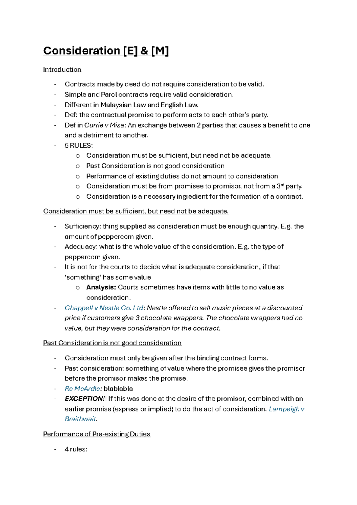 Consideration in Contracts: A Comparative Study of Malaysian & English ...