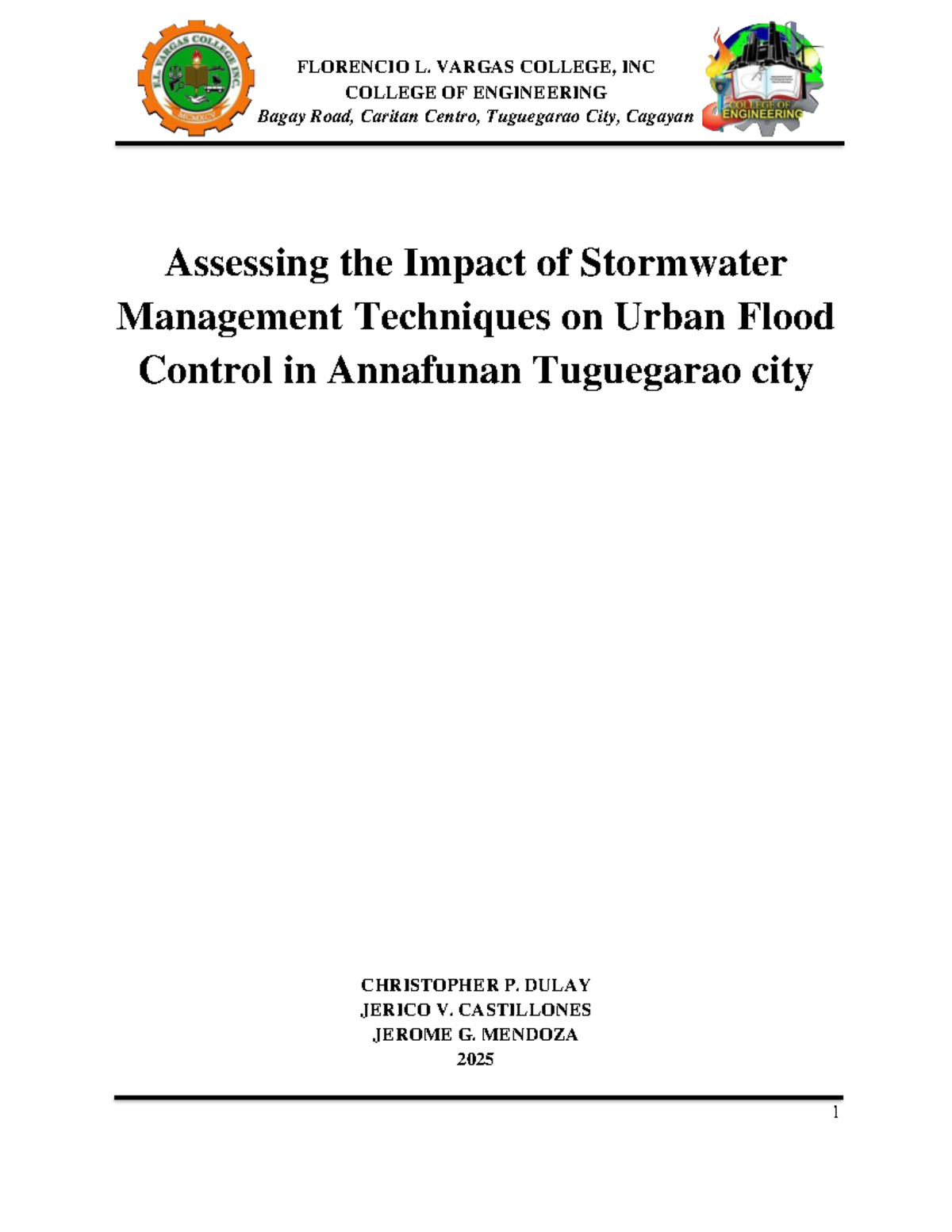 Assessing Stormwater Management Techniques for Urban Flood Control (ENG ...
