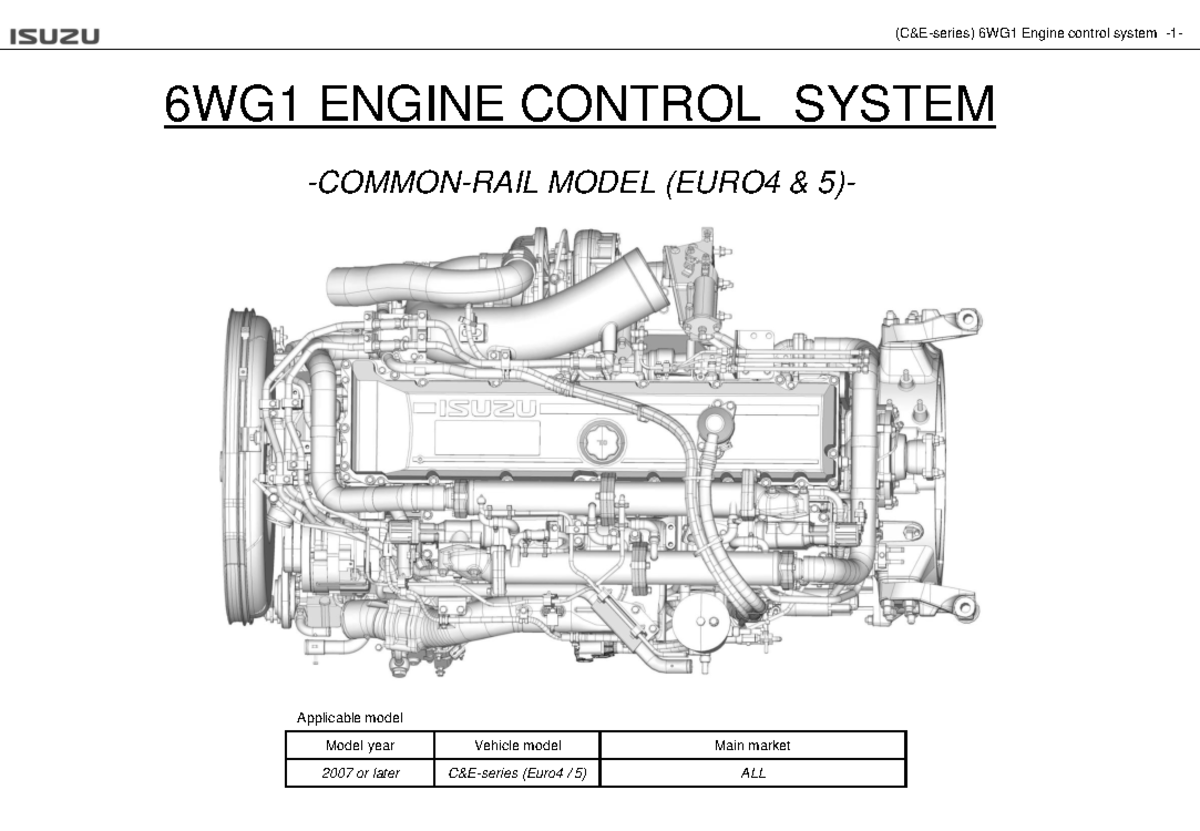 6WG1 Engine Control System Overview and Diagnostics (Euro4) - Studocu