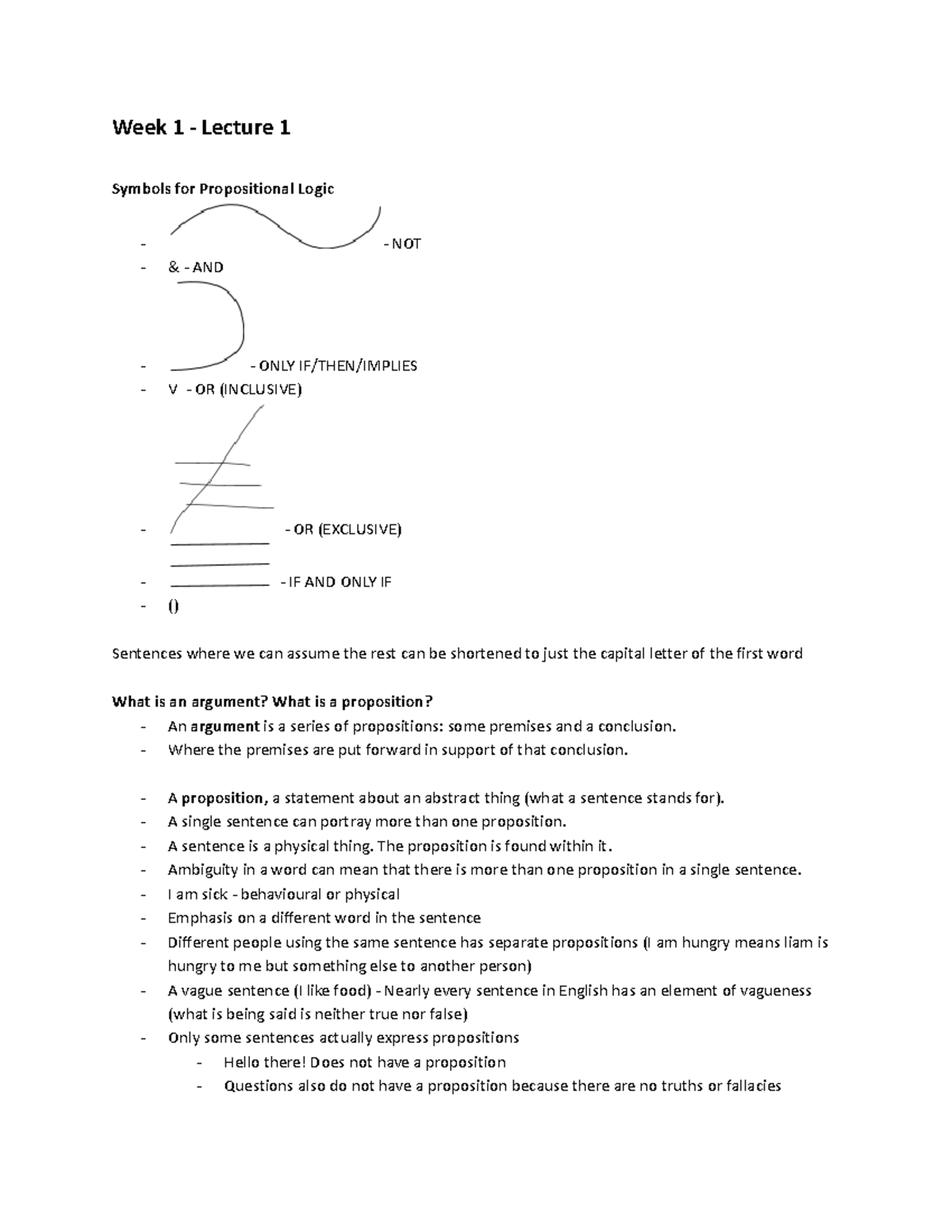 PHIL211 - Week 1 Lecture: Propositional Logic Symbols and Arguments ...