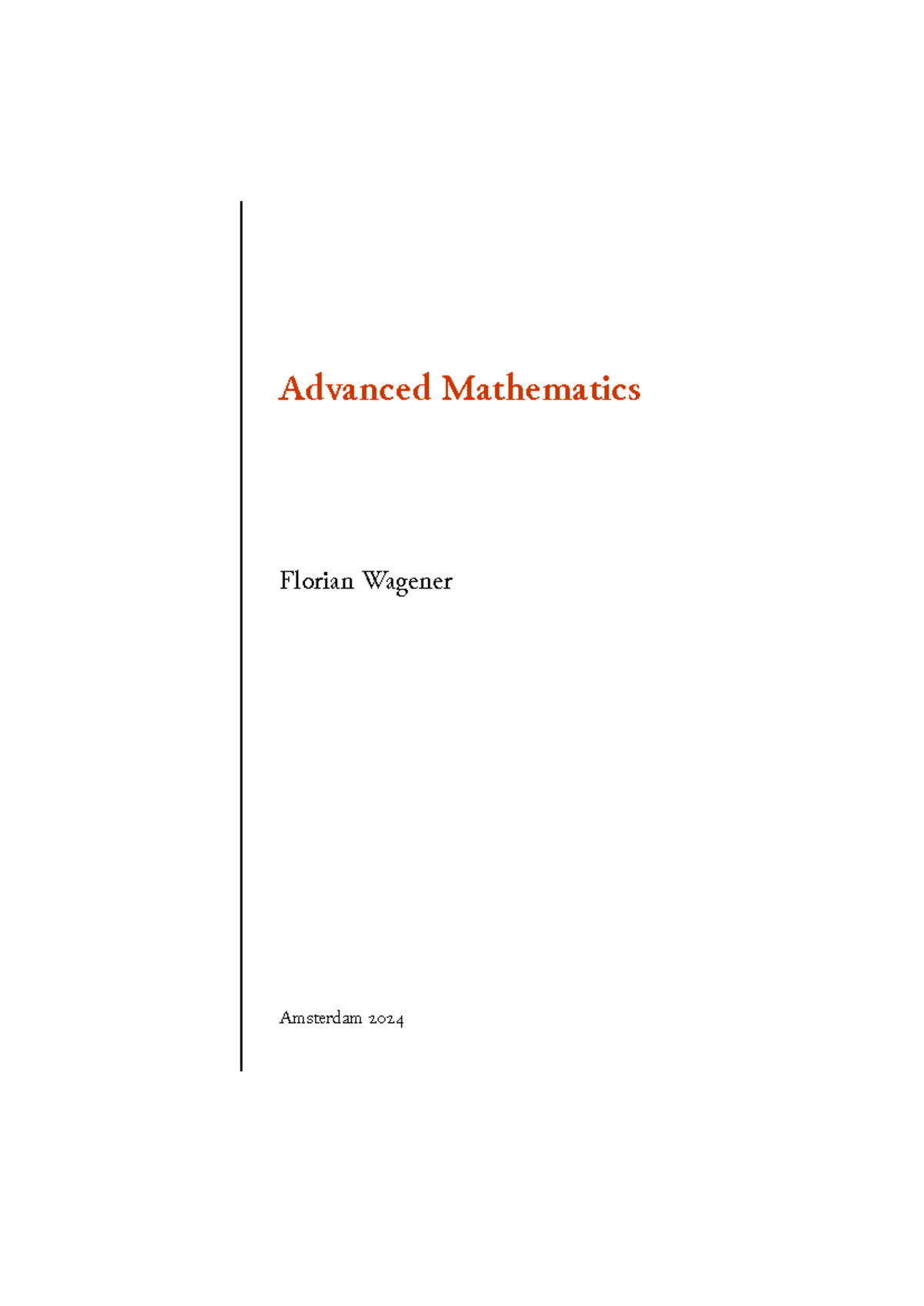 Advanced Mathematics Lecture Notes - Optimization & Convergence ...