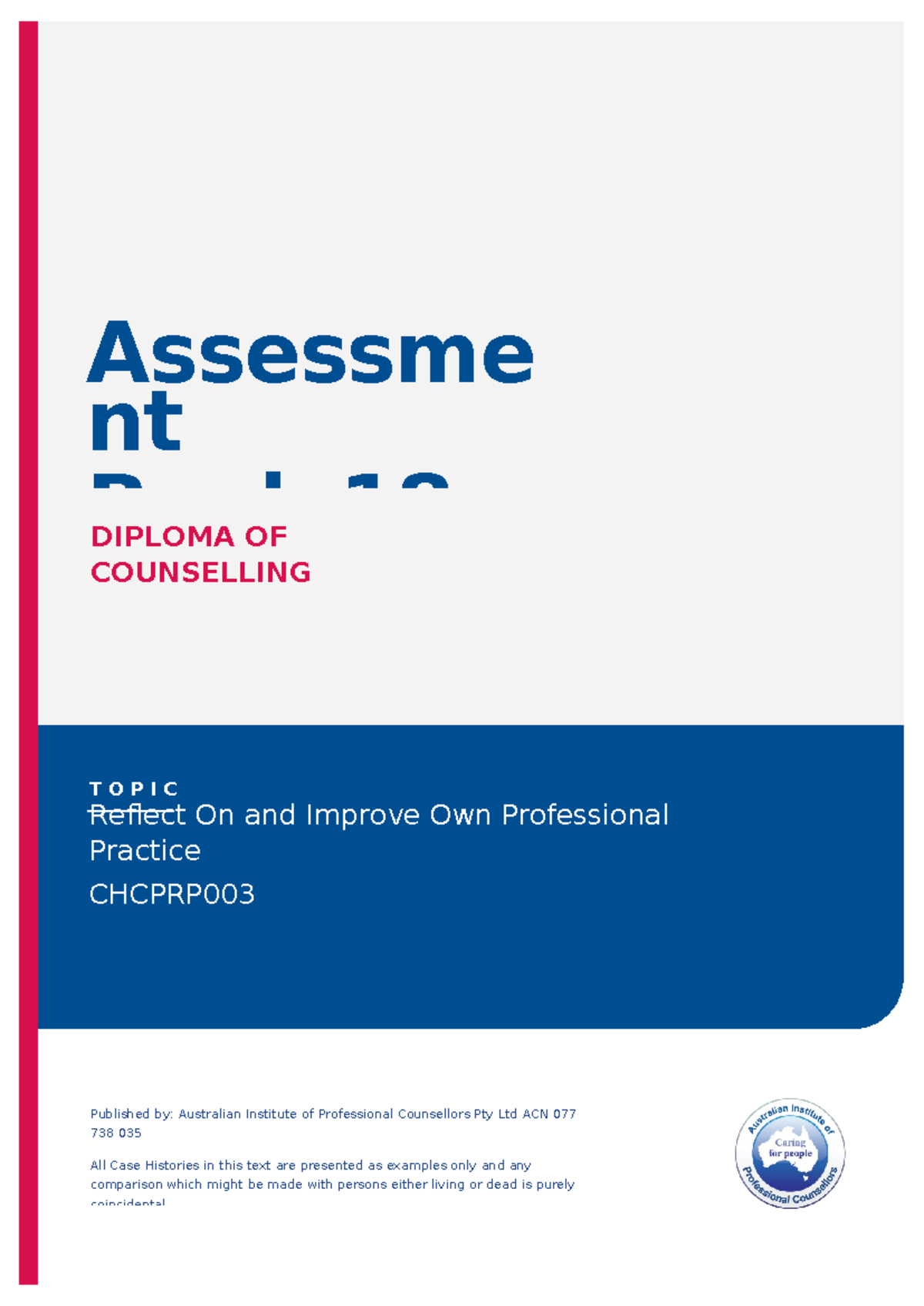 CDC18-assessmentbook 18 - Published by: Australian Institute of ...