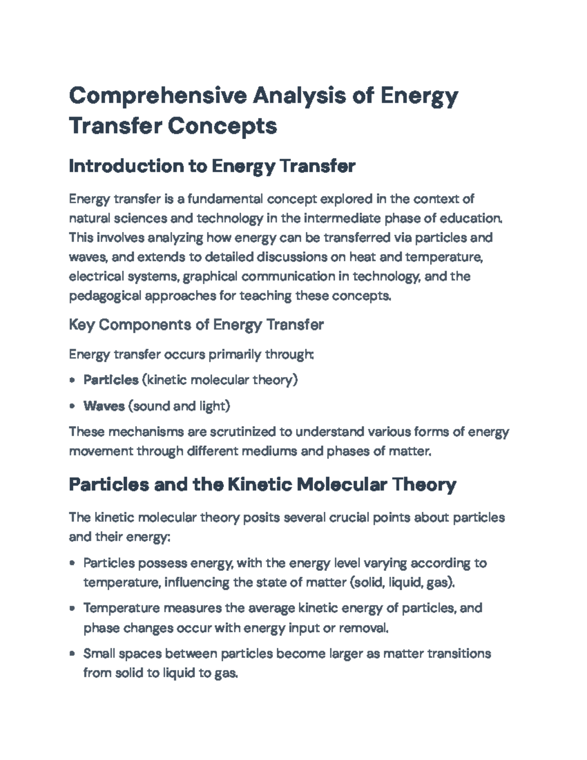 Comprehensive Overview of Energy Transfer Concepts (NS 101 ...