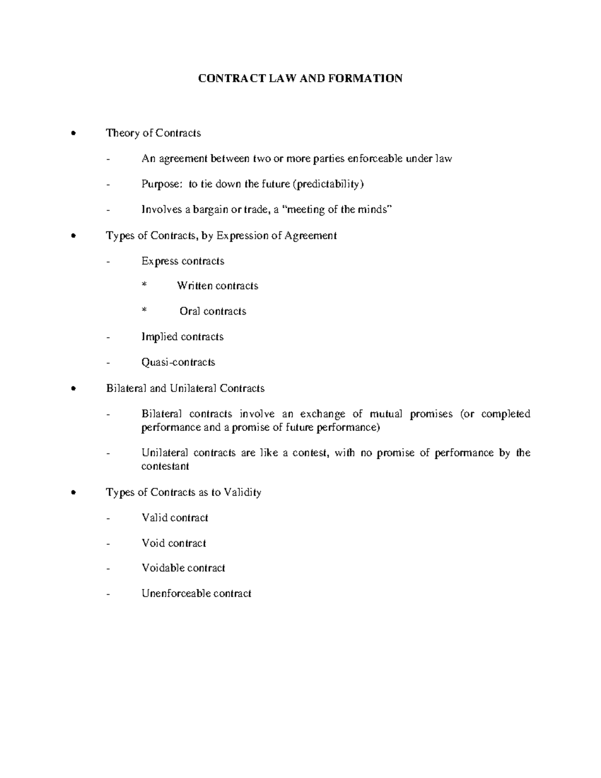3ARCH5441: Lecture Notes on Contract Law and Formation Principles - Studocu