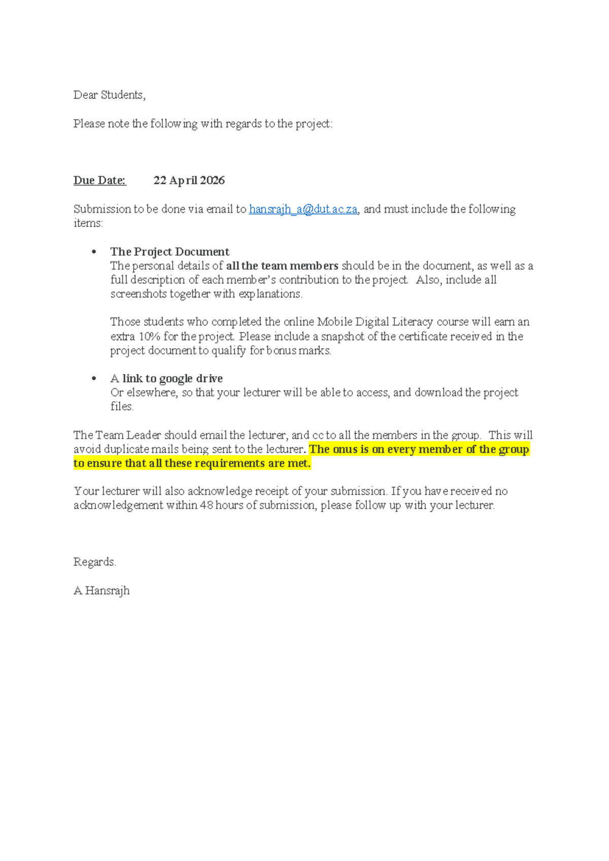 Project Submission Requirements for Course Code: [Insert Code] - Studocu