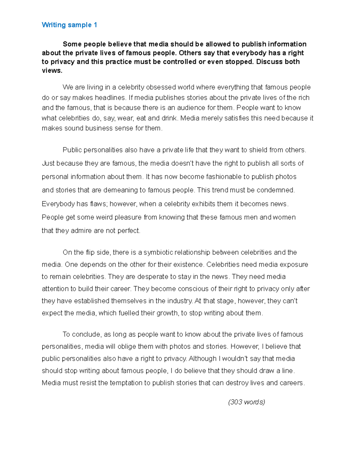 50 Bài mẫu Ielts Writing task 2 Band 8 - Some people believe that media ...