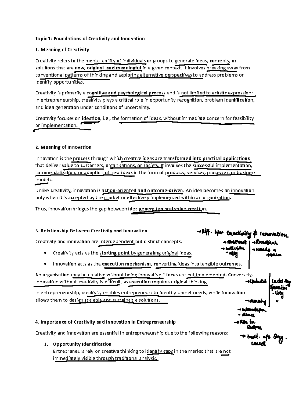 Unit 01 Notes: Foundations of Creativity & Innovation in ...
